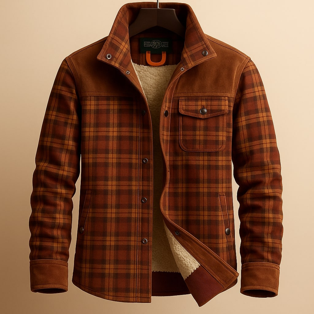 Graham Men’s Overshirt – Cotton Sherpa-Lined Shirt Jacket