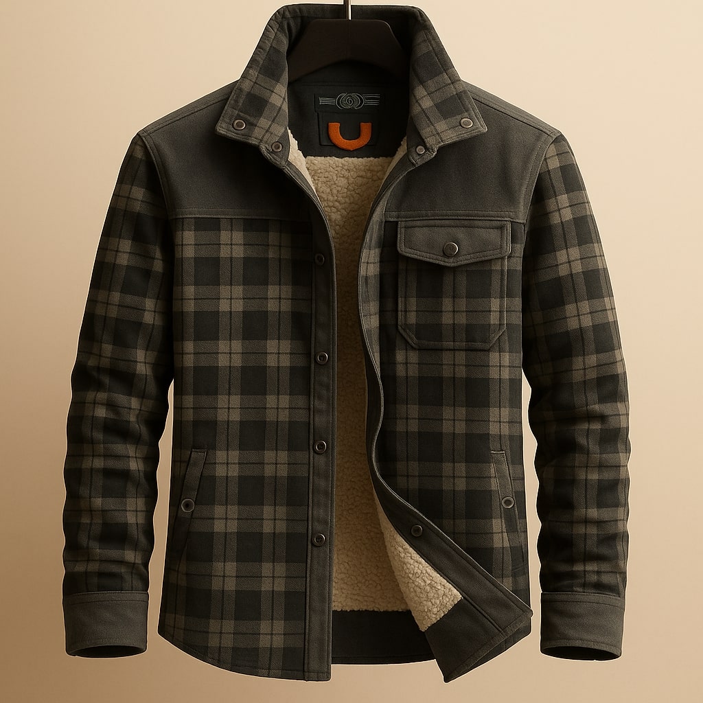 Graham Men’s Overshirt – Cotton Sherpa-Lined Shirt Jacket