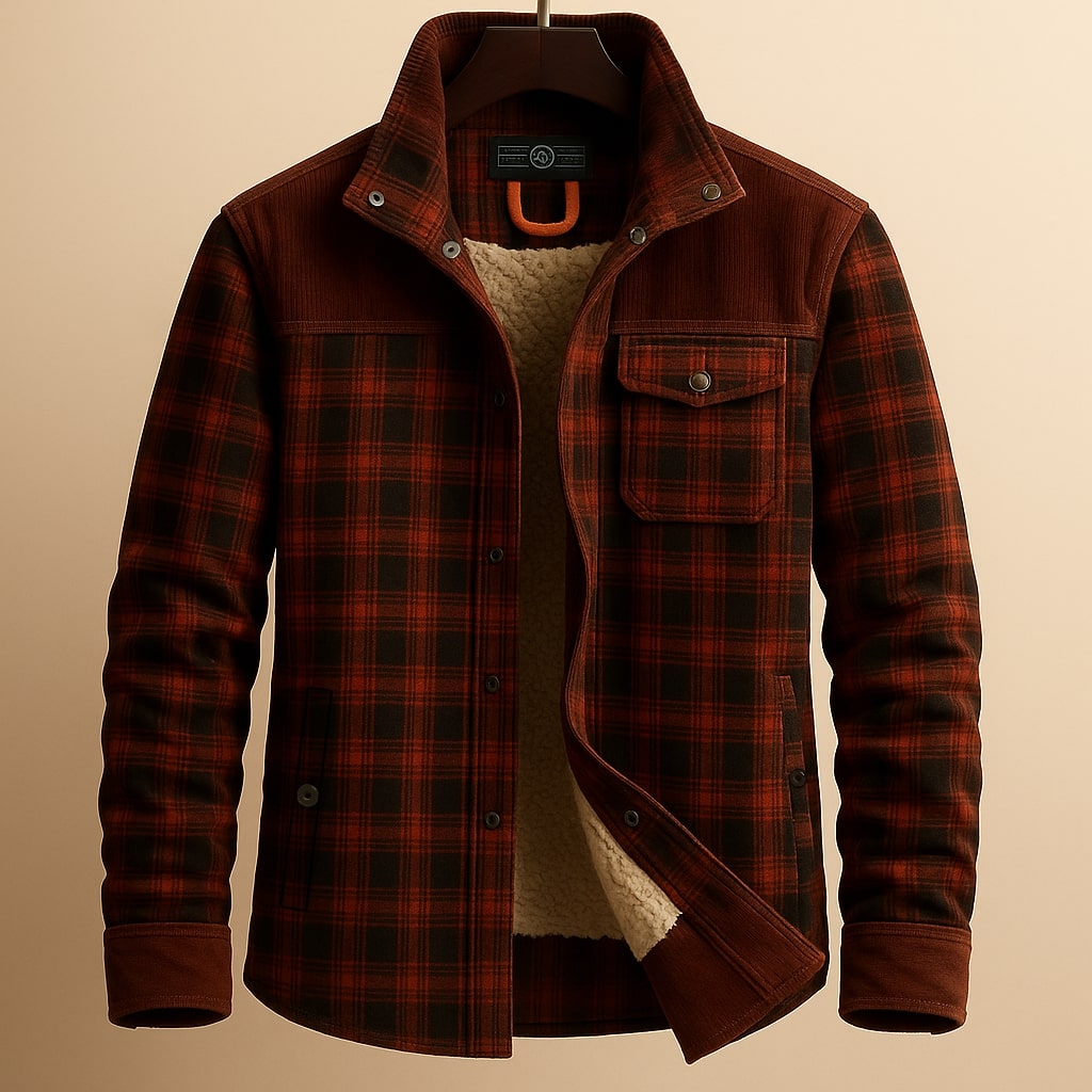 Graham Men’s Overshirt – Cotton Sherpa-Lined Shirt Jacket