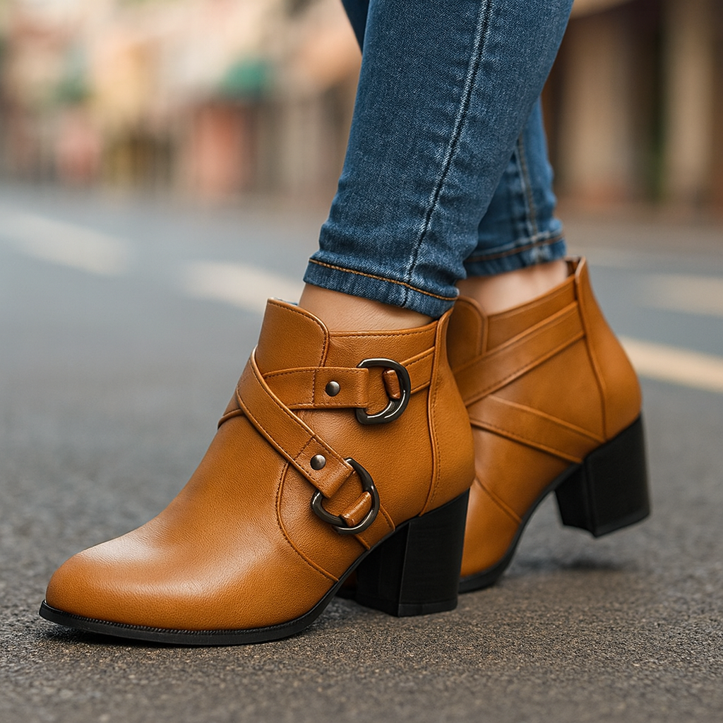 Victoria Women’s Double Buckle Ankle Boots