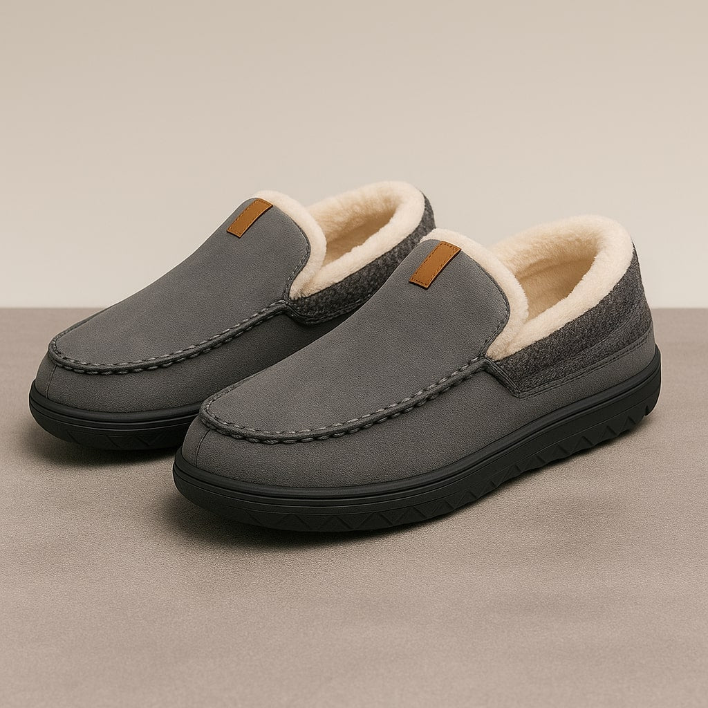 Benedetto Men’s Slip-On Slippers – Cushioned Lined Comfort Footbed Indoor Shoes