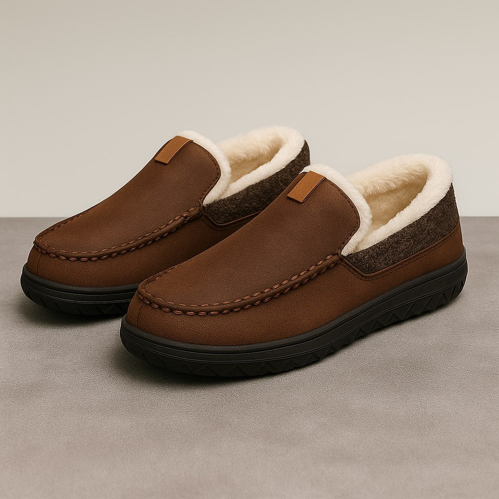 Benedetto Men’s Slip-On Slippers – Cushioned Lined Comfort Footbed Indoor Shoes