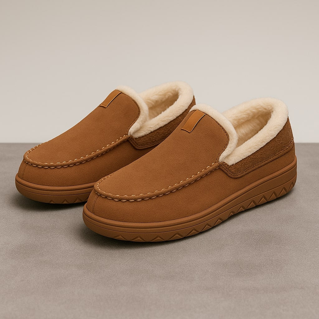 Benedetto Men’s Slip-On Slippers – Cushioned Lined Comfort Footbed Indoor Shoes