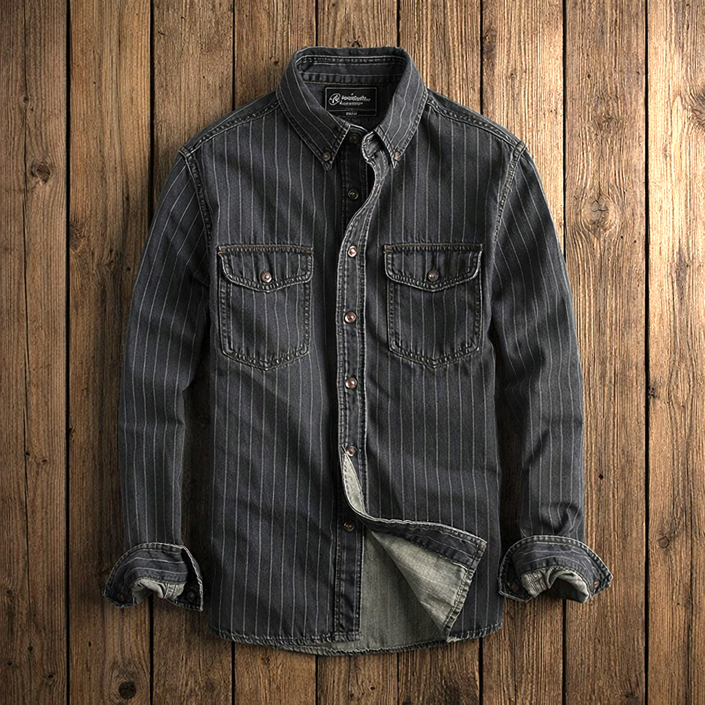 Hector Men’s Vintage Pinstripe Long Sleeve Shirt