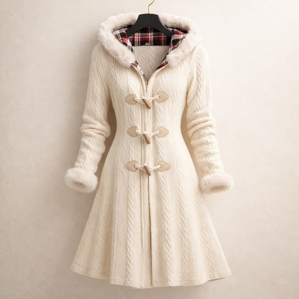 Julia Women’s Hooded Toggle Knit Long Coat