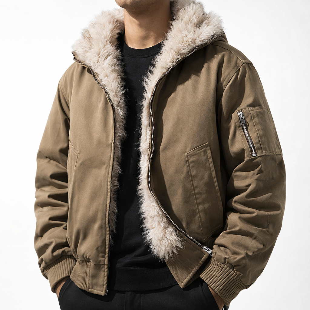 Elio Men’s Winter Jacket – Fur Lined Coat