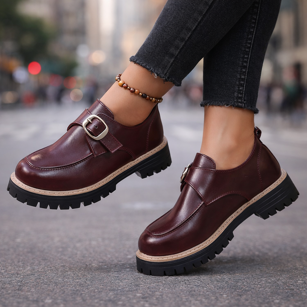 Leona Women’s Buckle Leather Loafers