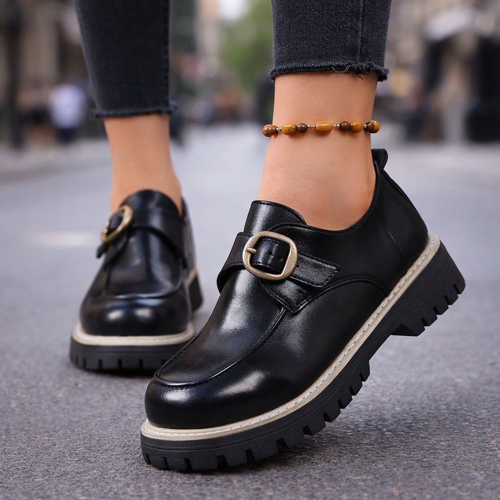 Leona Women’s Buckle Leather Loafers