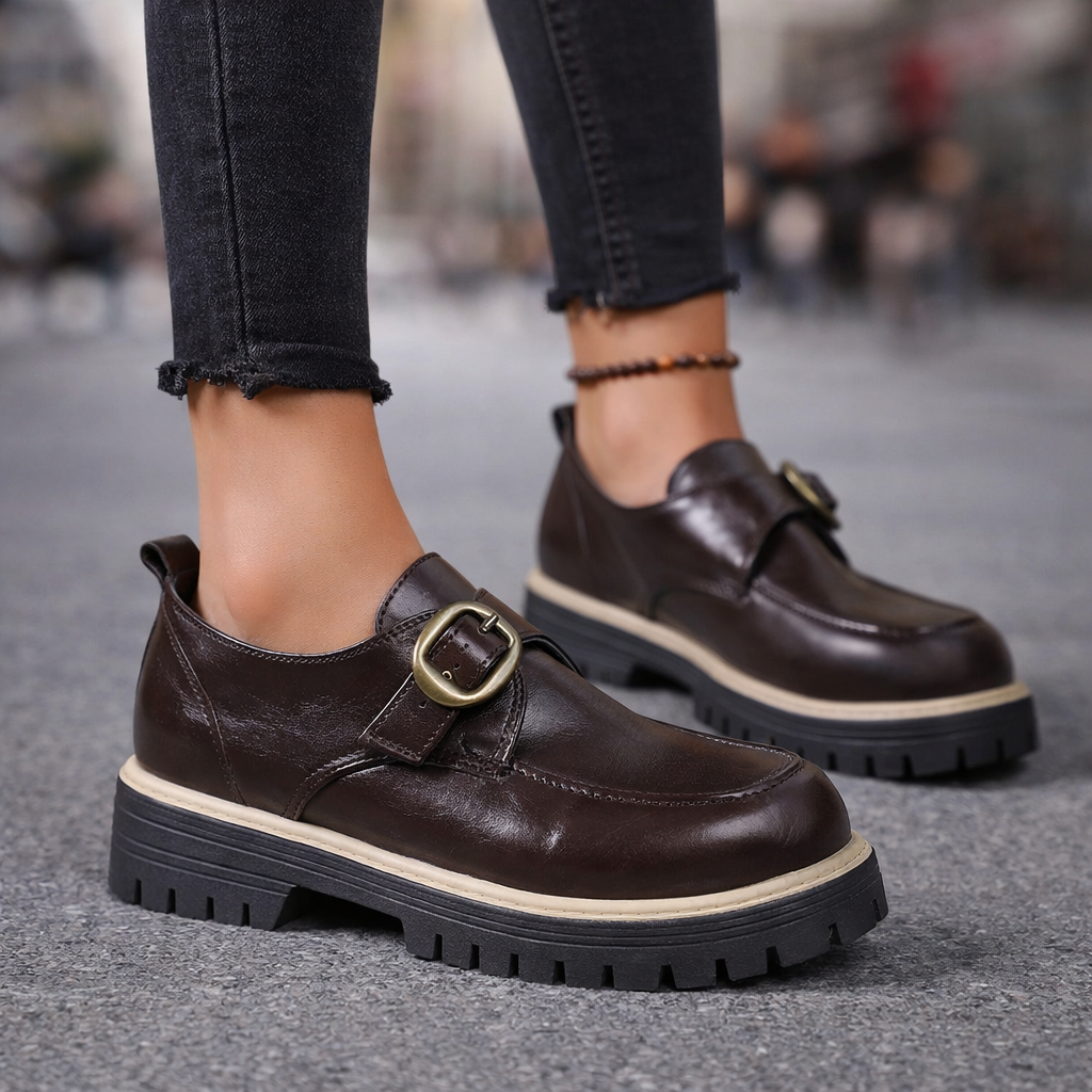 Leona Women’s Buckle Leather Loafers