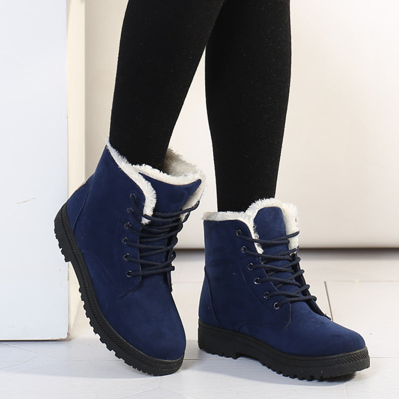 Brielle Women’s Winter Boots – Vegan Suede Lace-Up Design with Plush Fur Lining