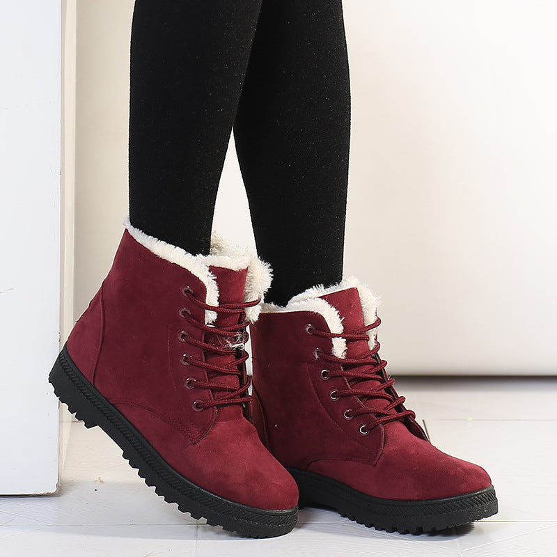 Brielle Women’s Winter Boots – Vegan Suede Lace-Up Design with Plush Fur Lining