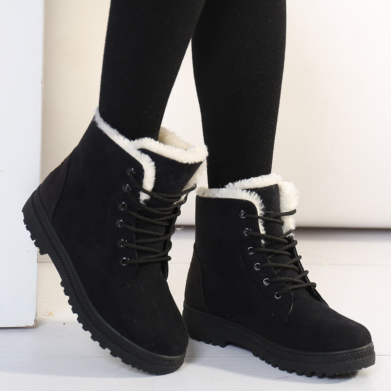 Brielle Women’s Winter Boots – Vegan Suede Lace-Up Design with Plush Fur Lining