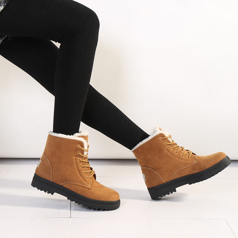 Brielle Women’s Winter Boots – Vegan Suede Lace-Up Design with Plush Fur Lining