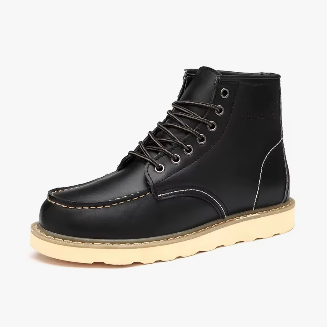 Hugo Men’s Leather Winter Boots – Cowhide with Fur Lining
