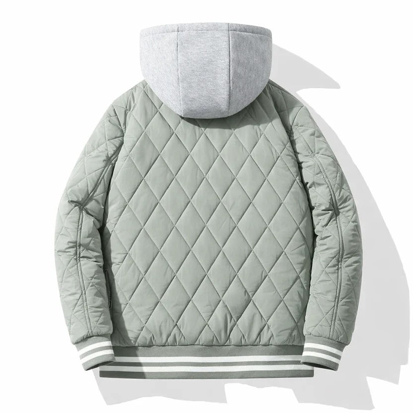 Jaime Men's Quilted Hooded Jacket – Regular Fit Cotton Padded Jacket