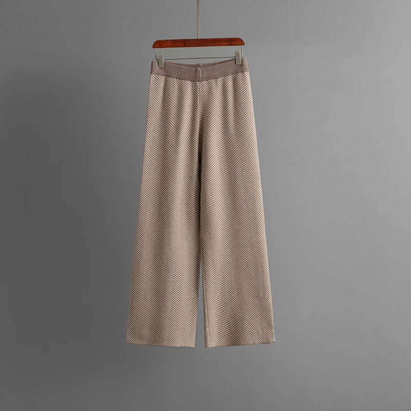 Adeline Women’s Knit Set – Premium Chevron Cotton-Blend Outfit Set