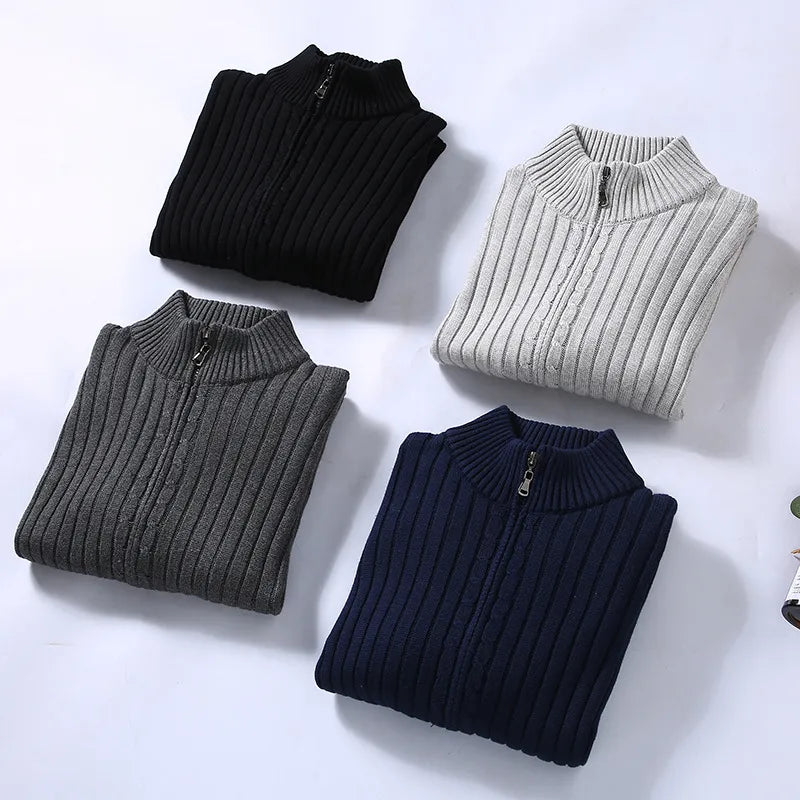 Easton Men’s Zip Cardigan – Organic Cotton Knit Cardigan