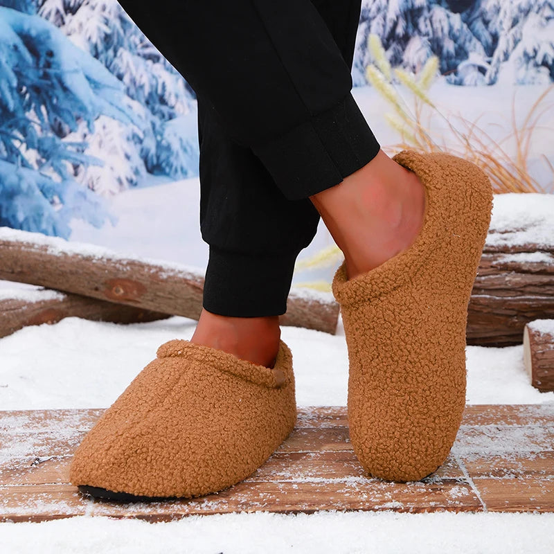 Lucien Teddy Fleece Slides – Ultra-Soft Indoor & Outdoor Slippers