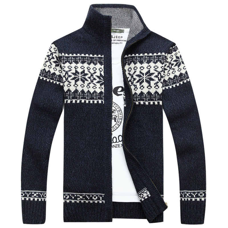Calder Men’s Cardigan – Nordic - Inspired Wool Zip Knit Sweater