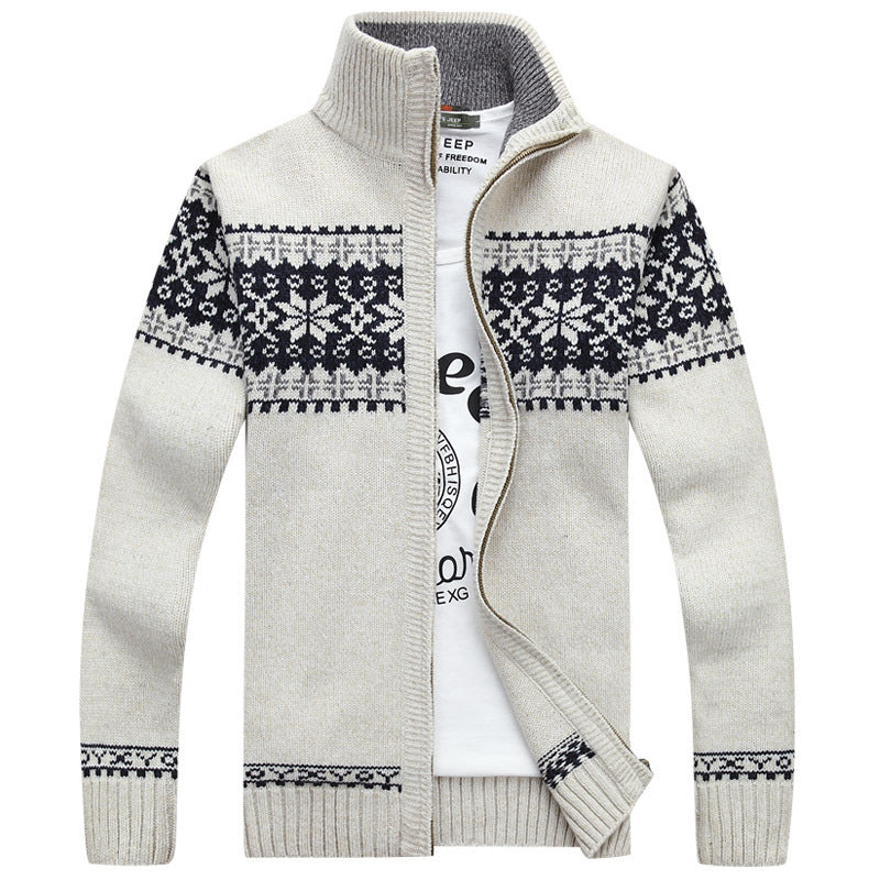 Calder Men’s Cardigan – Nordic - Inspired Wool Zip Knit Sweater