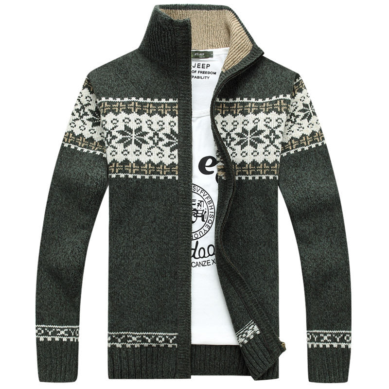 Calder Men’s Cardigan – Nordic - Inspired Wool Zip Knit Sweater