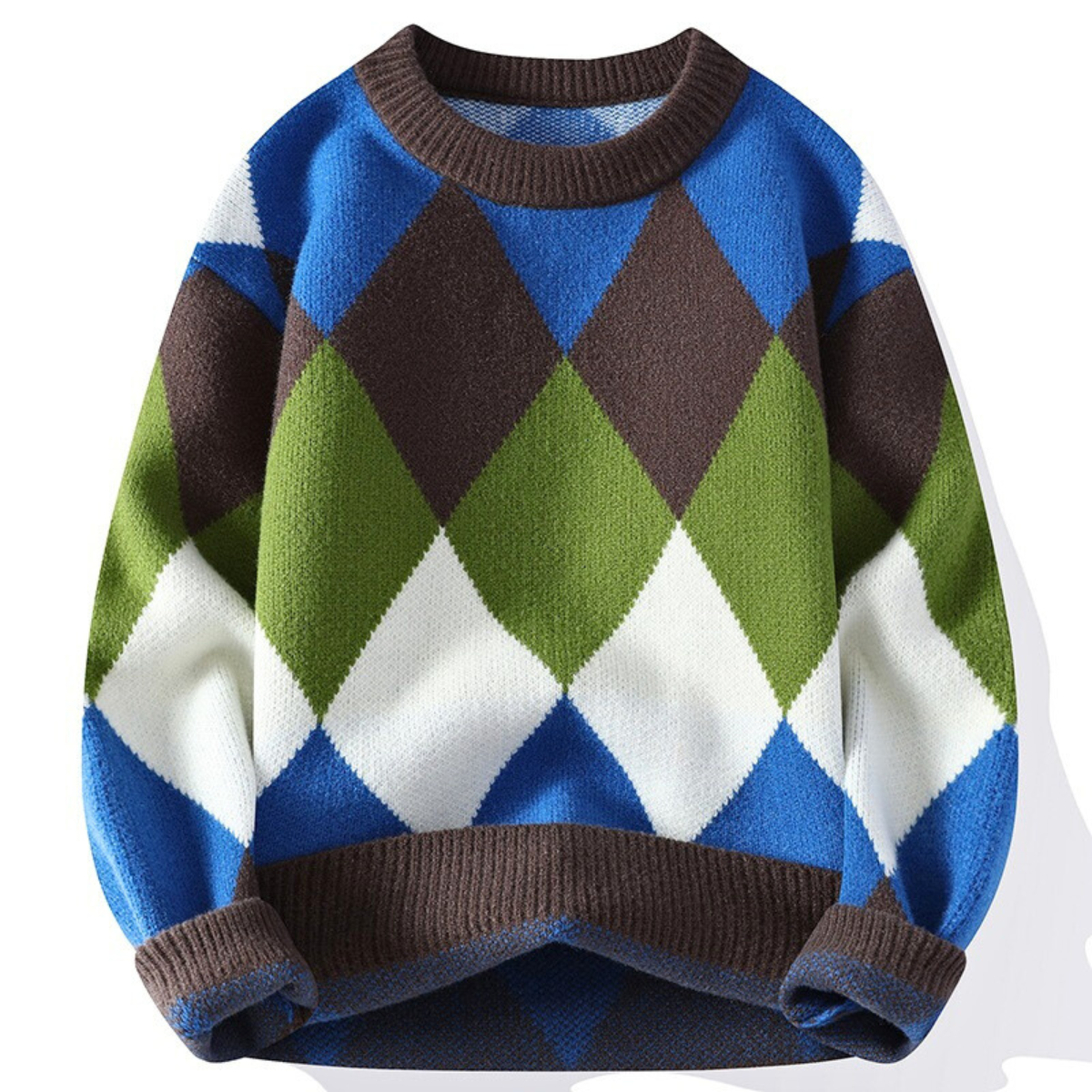 Giovanni Men’s Knit Sweater – Soft Diamond Microfiber Pullover