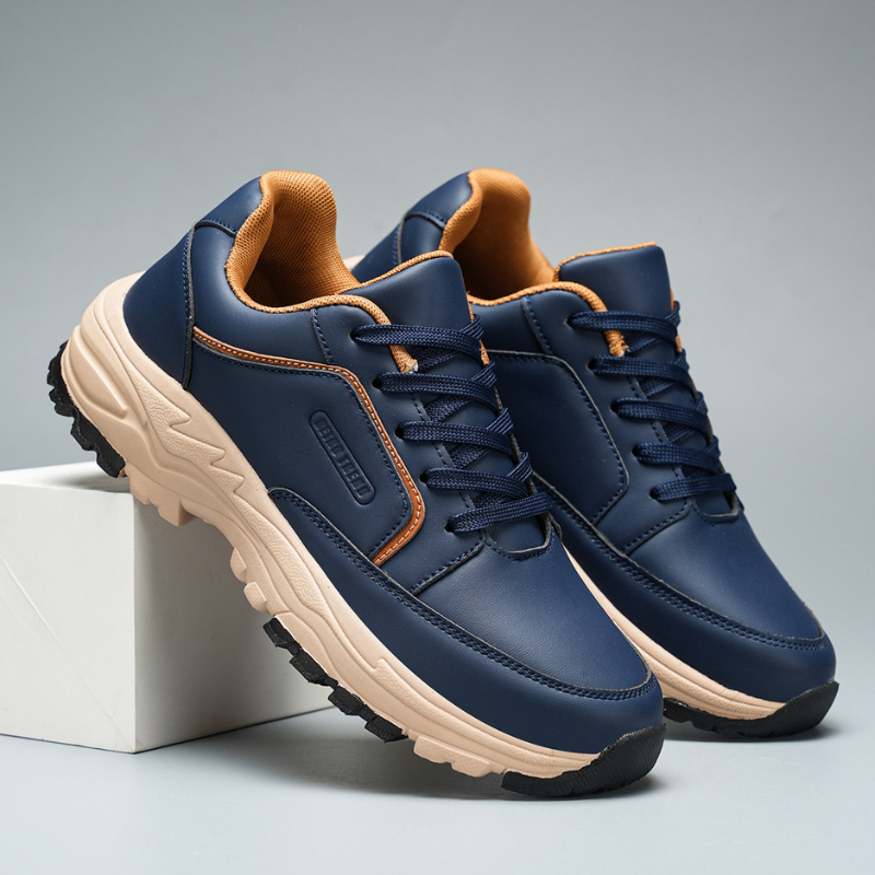 Archie Men’s Leather Trainers – Cushioned Everyday Shoes