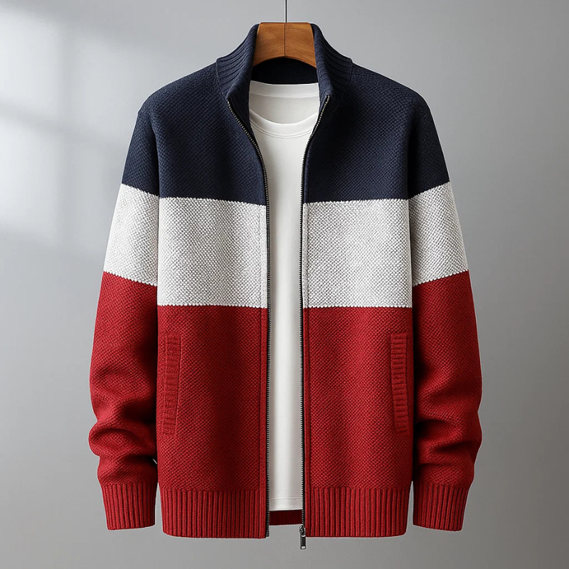 Franco Men’s Jacket – Soft Cotton Fleece-Lined Full-Zip Jacket