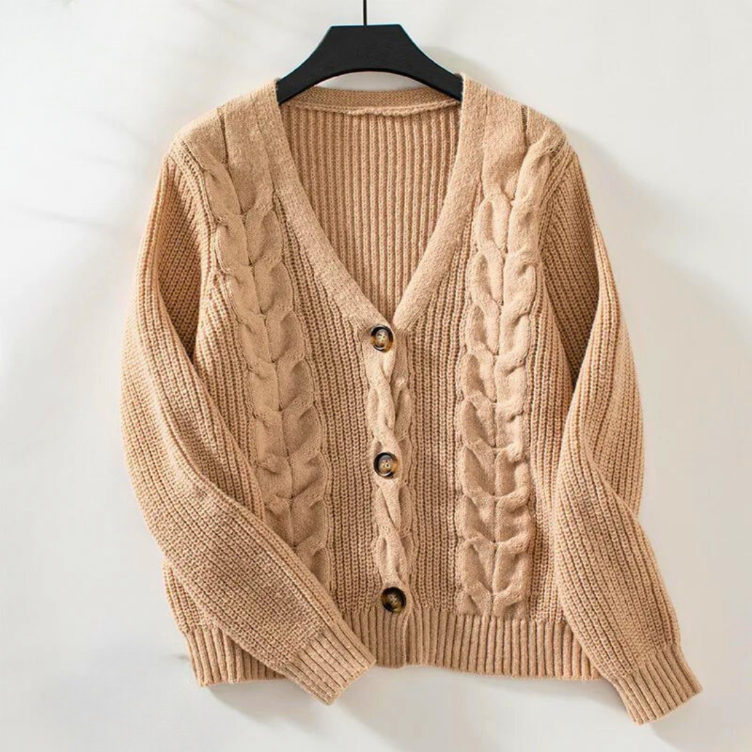 Britany Women’s Knit Cardigan – Lightweight Cable Knit with Button Front