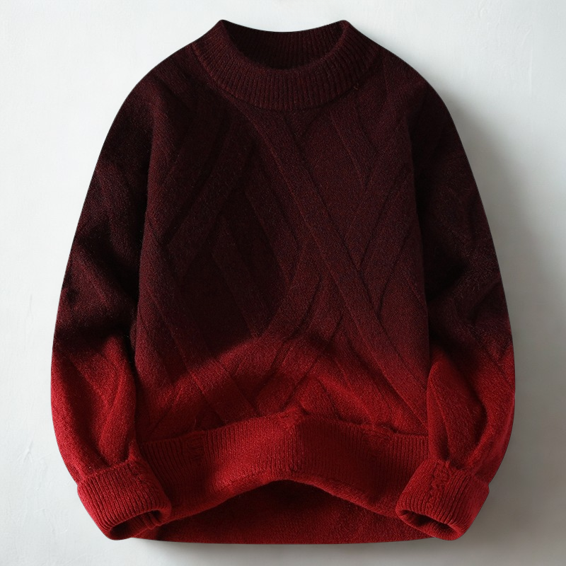 Renato Men's Knit Sweater – Wool-Blend Ombre Gradient Pullover