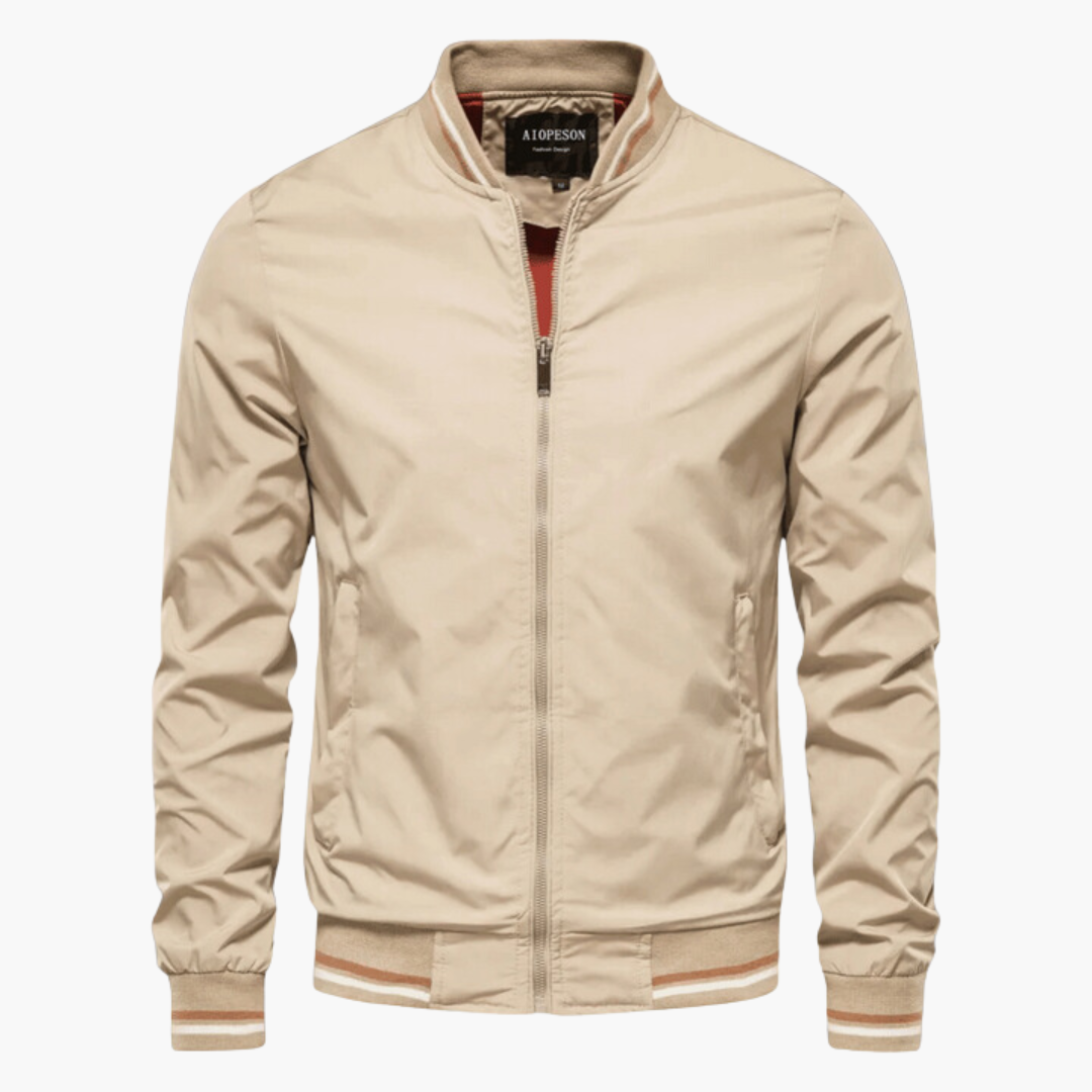 Efren Men’s Casual Jacket – Lightweight Zip-Up with Ribbed Trim