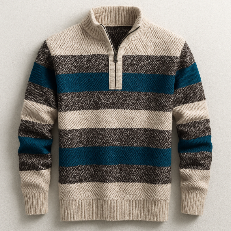 Raynan Men’s Quarter-Zip Pullover – Lightweight Cotton Knit Sweater