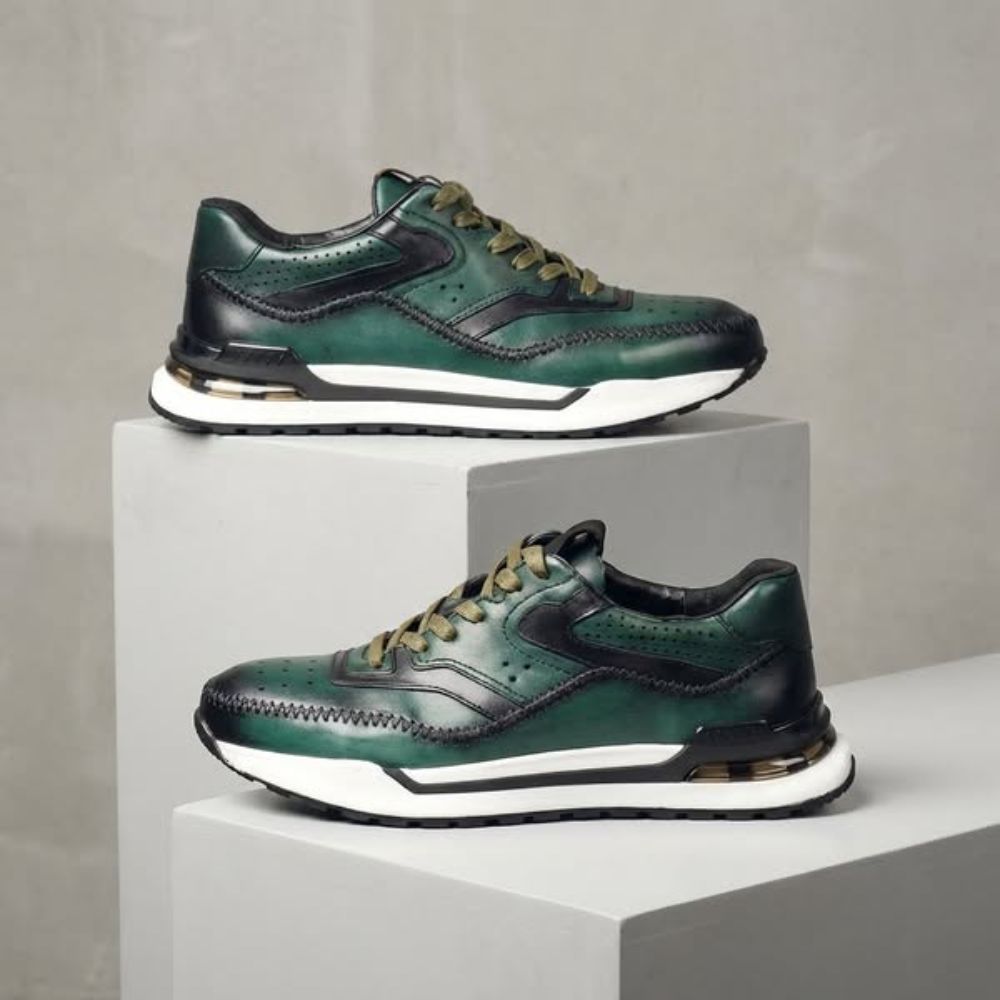 Alessandro Vieri Genuine Leather Oxford Sneakers – Smart Casual Comfort Shoes