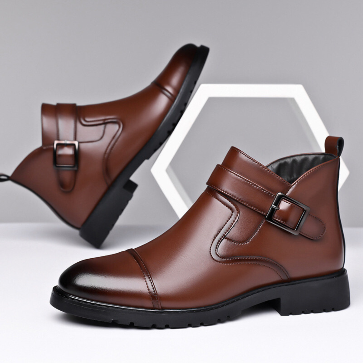 Archie Men’s Buckle Strap Ankle Boots