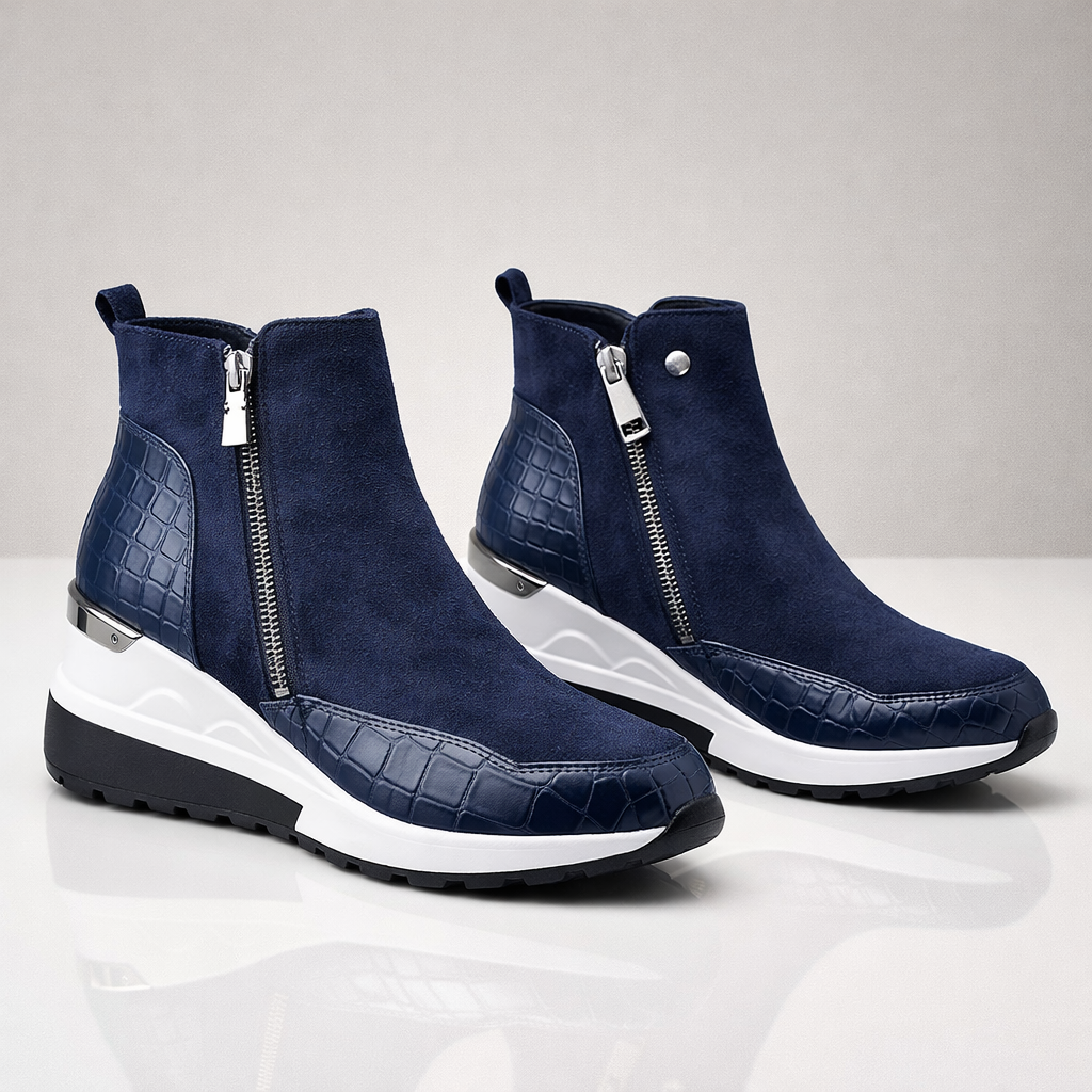 Loreen Women's Suede Wedge Sneaker Ankle Boots