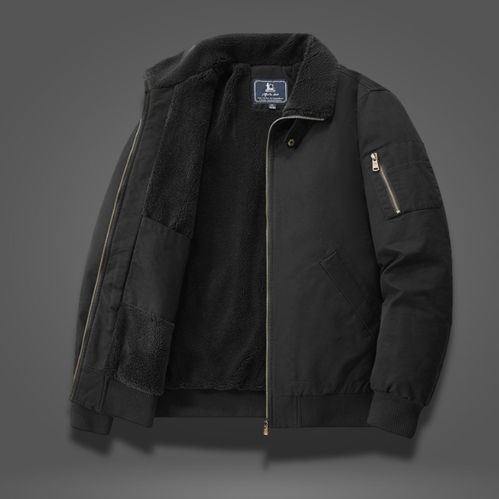 Emilio Men’s Bomber Jacket – Soft Fleece Lined Casual Winter Coat
