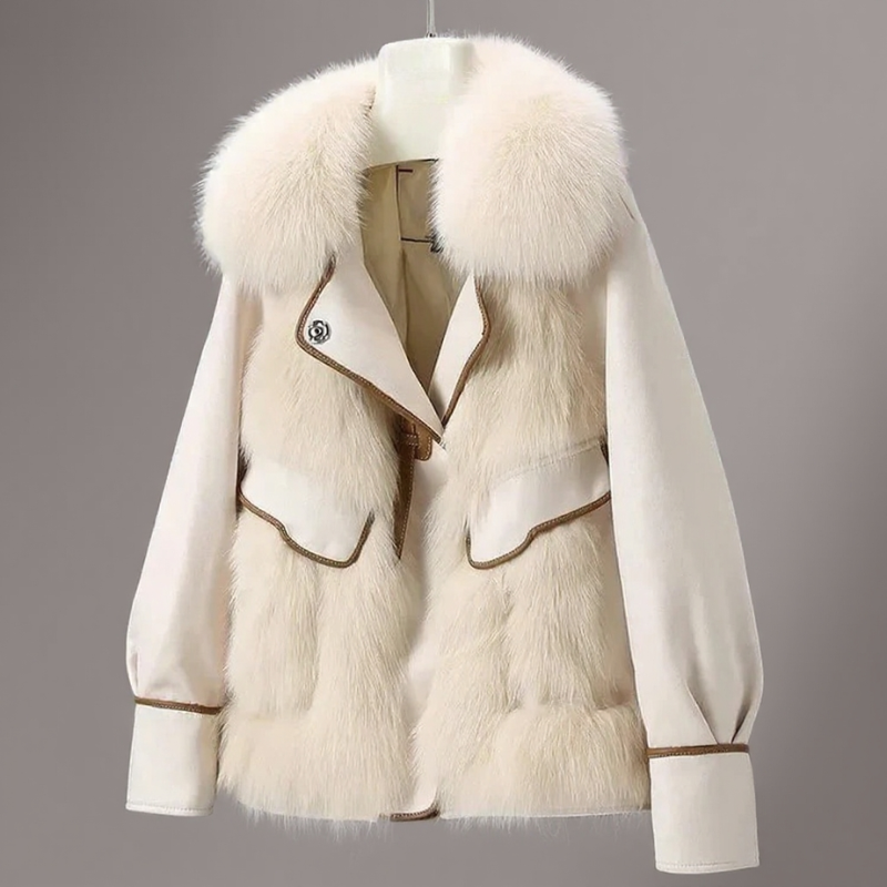 Almona Women’s Plush Fur Coat – Winter Jacket with Toggle Closure