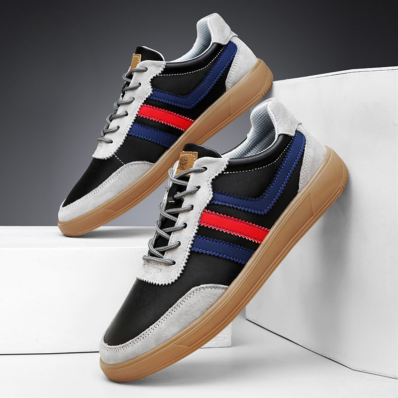 Vittorio Retro Court Trainers – Vintage Casual Everyday Leather & Suede Shoes