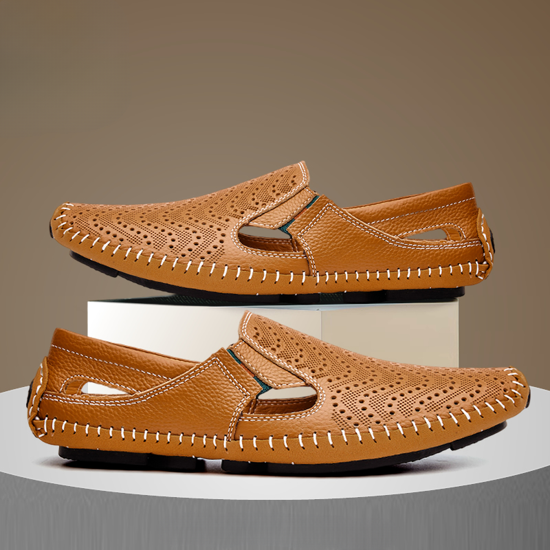 Ramil Italian Leather Sandals – Cushioned Breathable Casual Summer Footwear