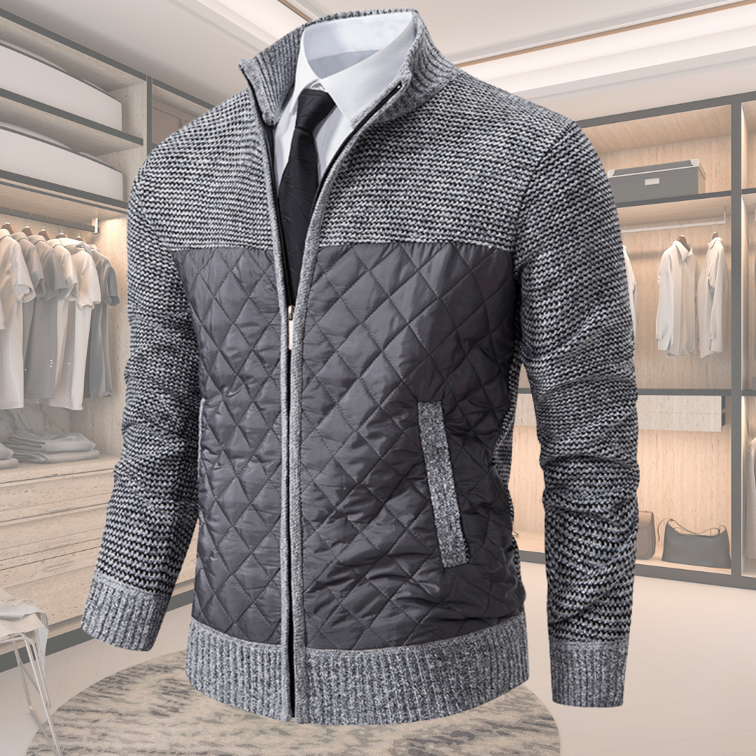 Chris Men’s Zip Up Cardigan – Full Zip Slim Fit Knit Sweater