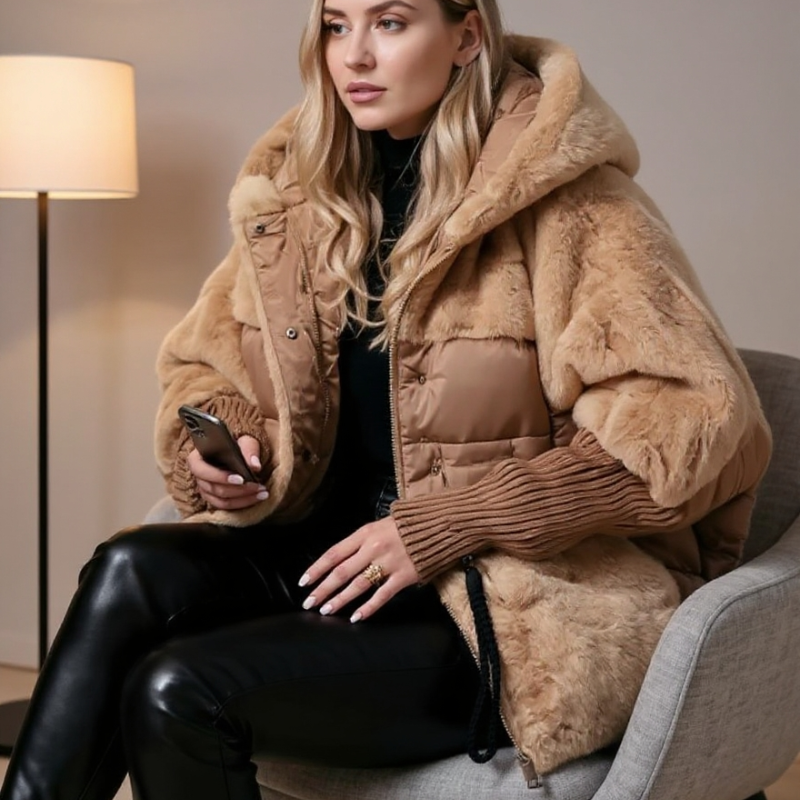 sabrina Women’s Cotton Parka – Faux Fur Trim & Lightweight Insulated Design