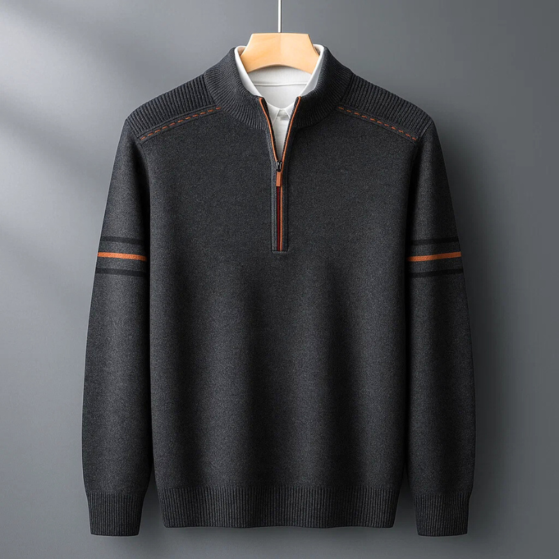 Damien Men’s Quarter-Zip Sweater – Lightweight Merino Wool Pullover