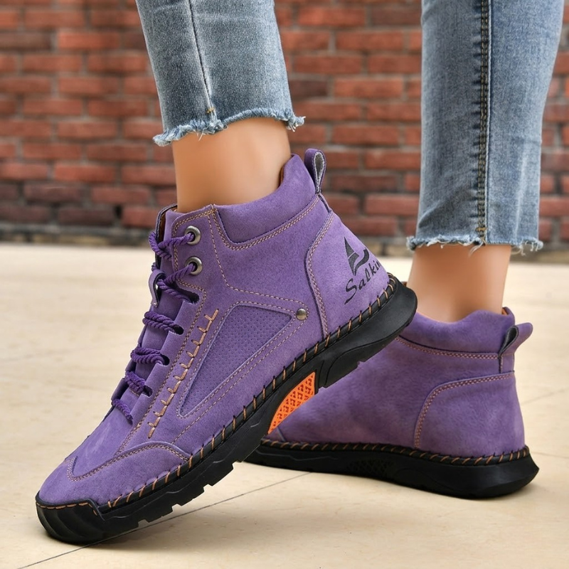Monroe Nubuck Leather Lace-Up Trainers – Waterproof Breathable Casual Shoes