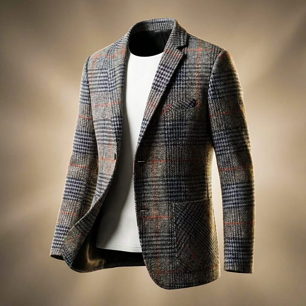 Langston Wool Blend Blazer – Heritage Plaid Tailored Sport Coat