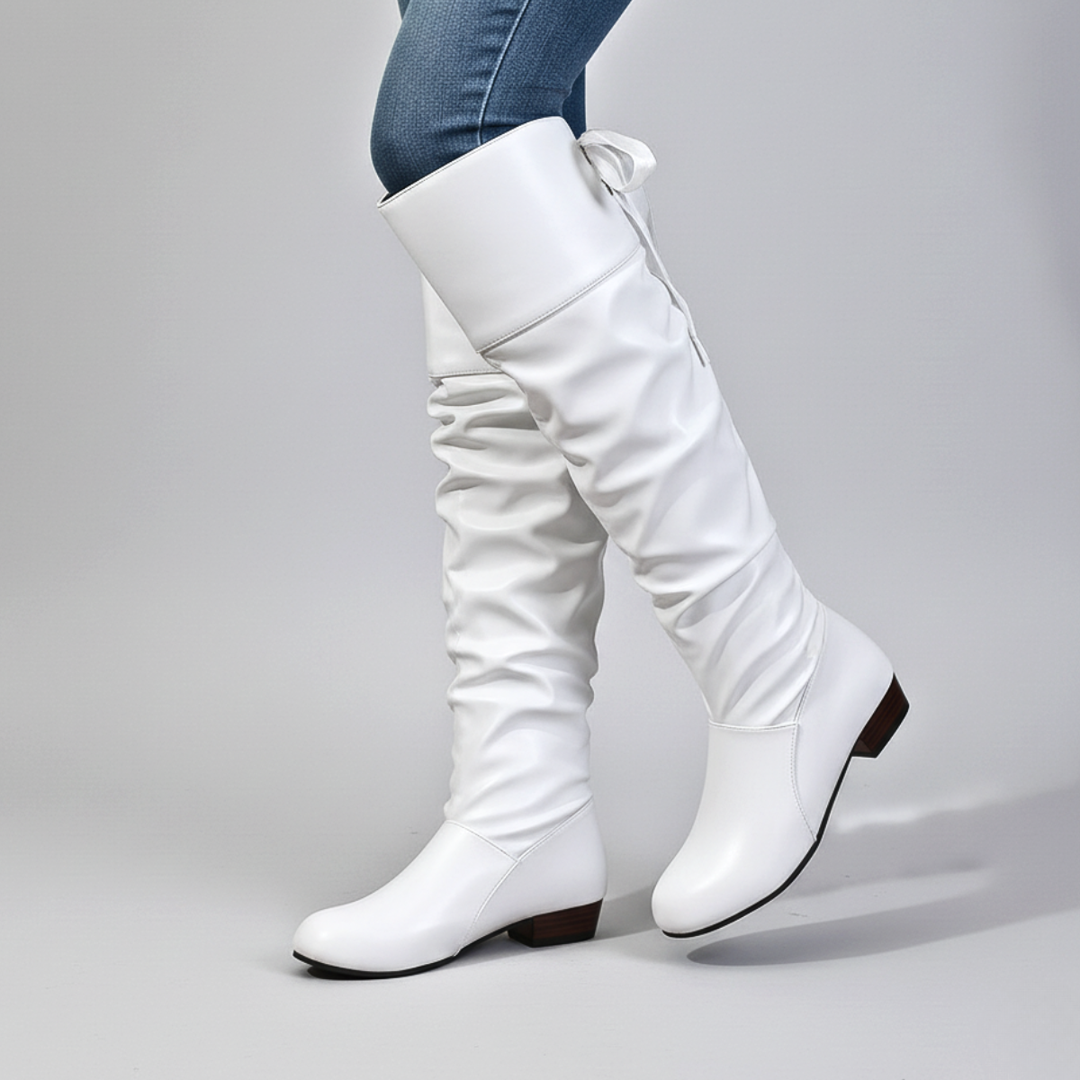 Lydia Women’s Knee High Boots – Smooth Leather with Slouch Design