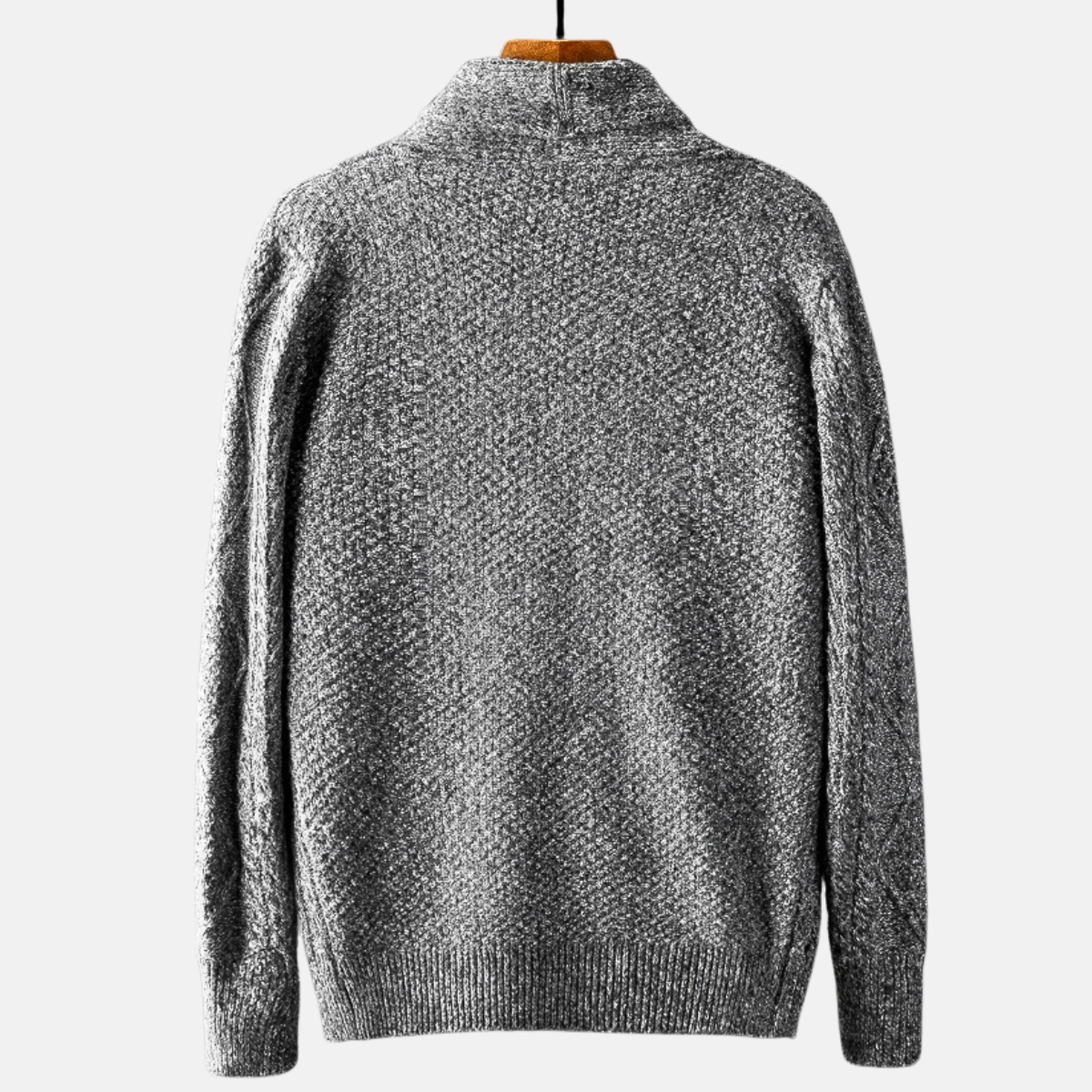 Milano Men’s Knit Cardigan – Chenille Cable Knit Sweater with Dual Pockets