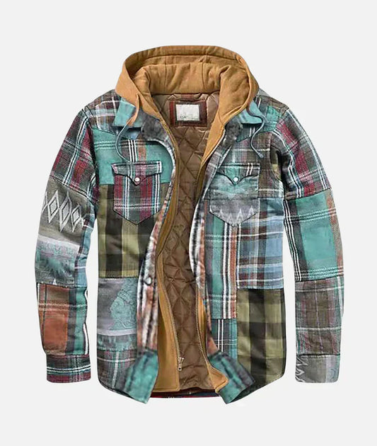 Callum Men's Patchwork Jacket – Statement Plaid Outerwear for Layered Looks