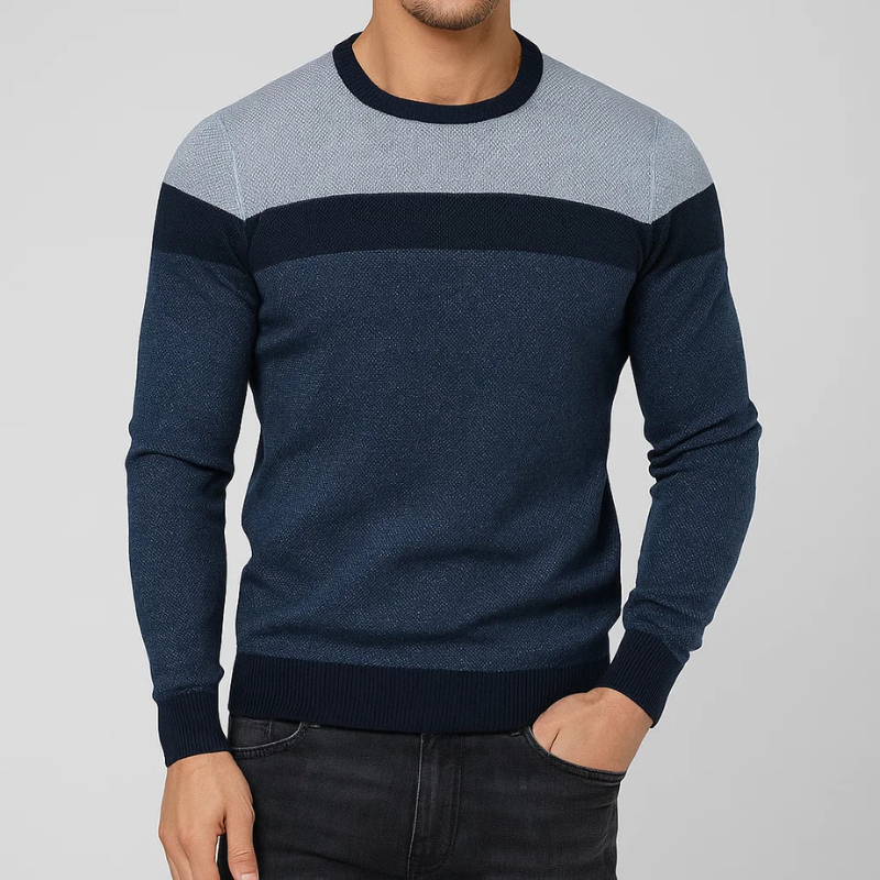 Eduardo Men’s Cotton Sweater – Soft Knit Crew Neck Jumper