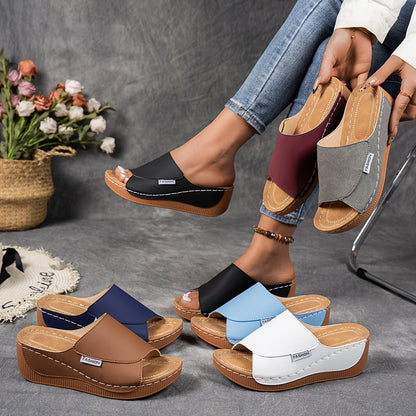 Sakura Women’s Wedge Sandals – Cushioned Slip-On Design with Arch Support