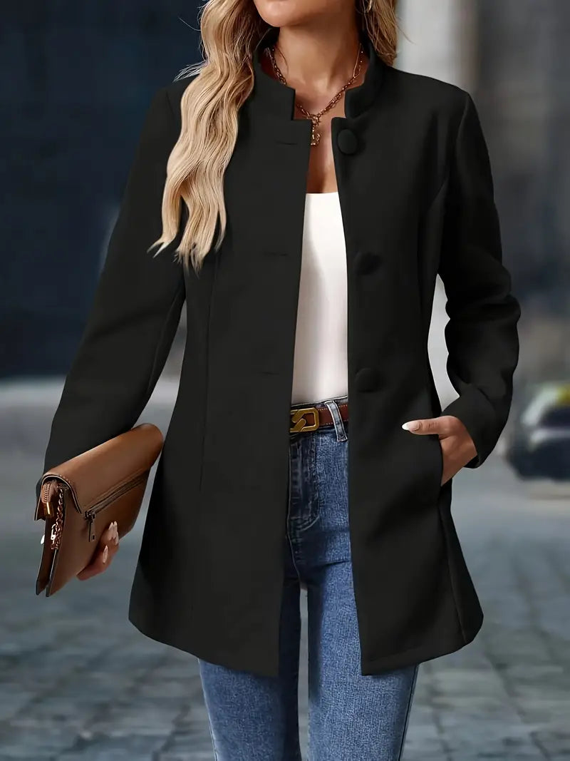 Enrequita Women’s Blazer – Tailored Jacket with Button Front Closure